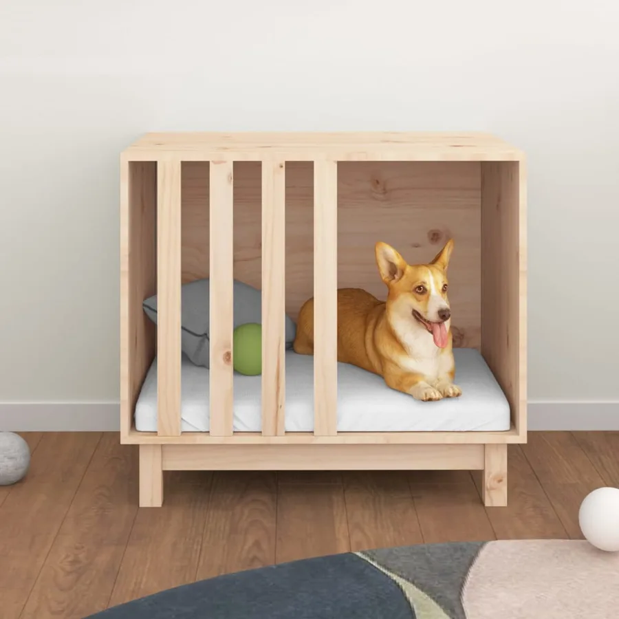 Niche pour chien 70x50x62 cm Bois de pin massif - 3