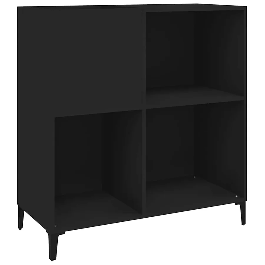 Armoire à disques noir 84,5x38x89 cm bois d'ingénierie - 2
