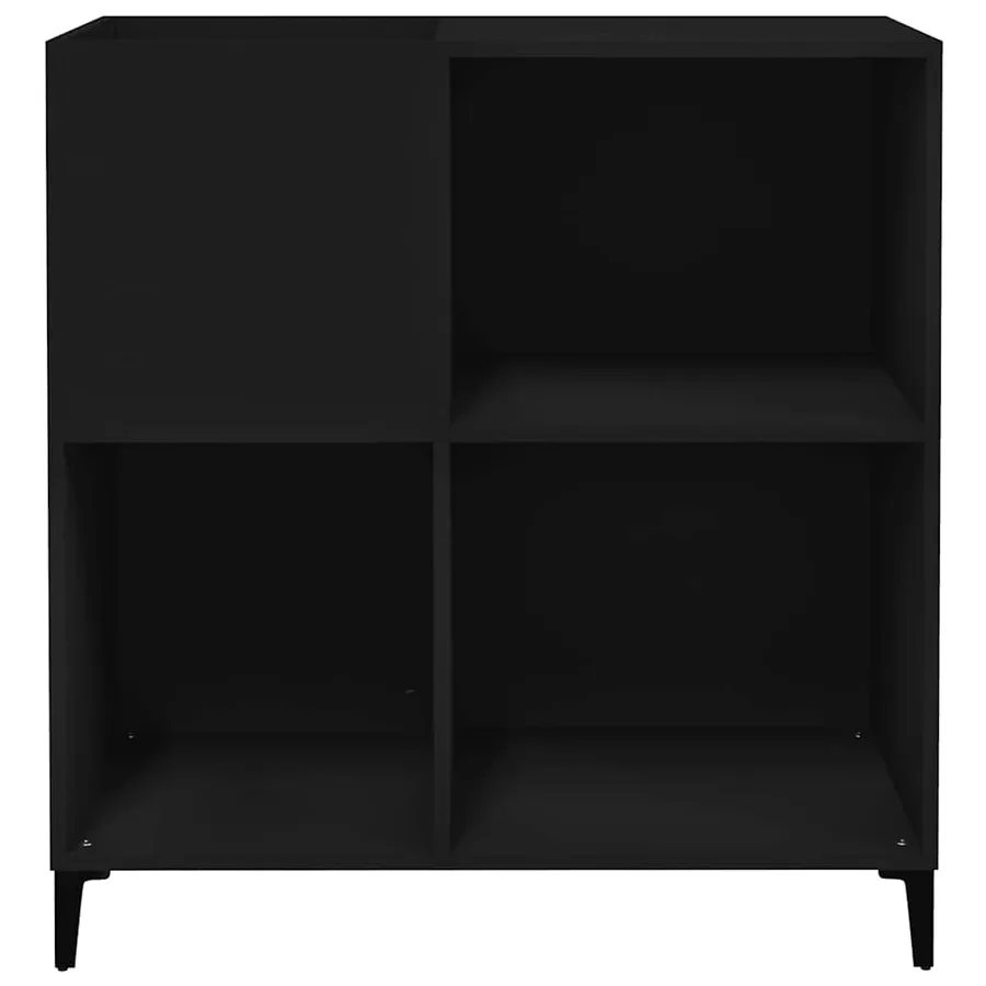 Armoire à disques noir 84,5x38x89 cm bois d'ingénierie - 5