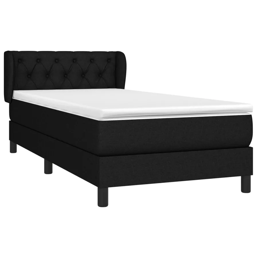 Sommier à lattes de lit et matelas Noir 80x200 cm Tissu - 3
