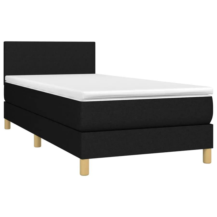 Sommier à lattes de lit et matelas Noir 80x200 cm Tissu - 3