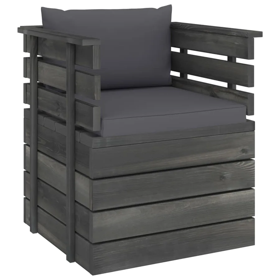 Fauteuil de jardin avec coussins Bois de pin - 2