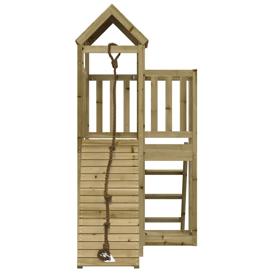 Maisonnette de jeu avec mur d'escalade bois de pin imprégné - 4
