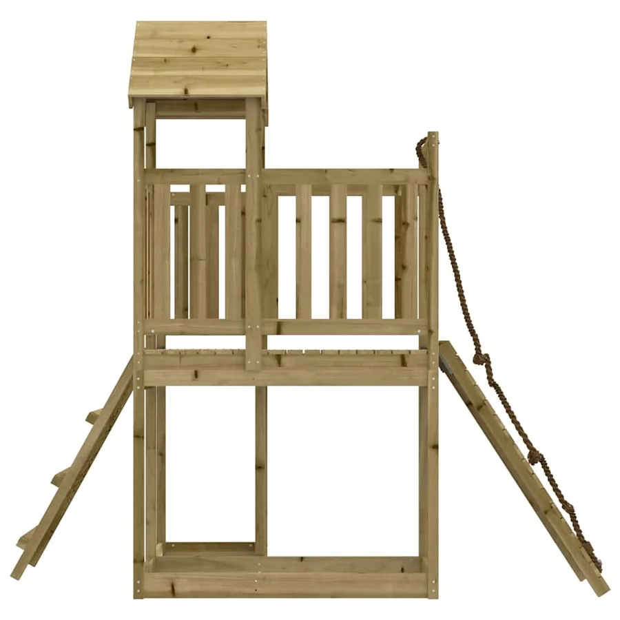 Maisonnette de jeu avec mur d'escalade bois de pin imprégné - 5