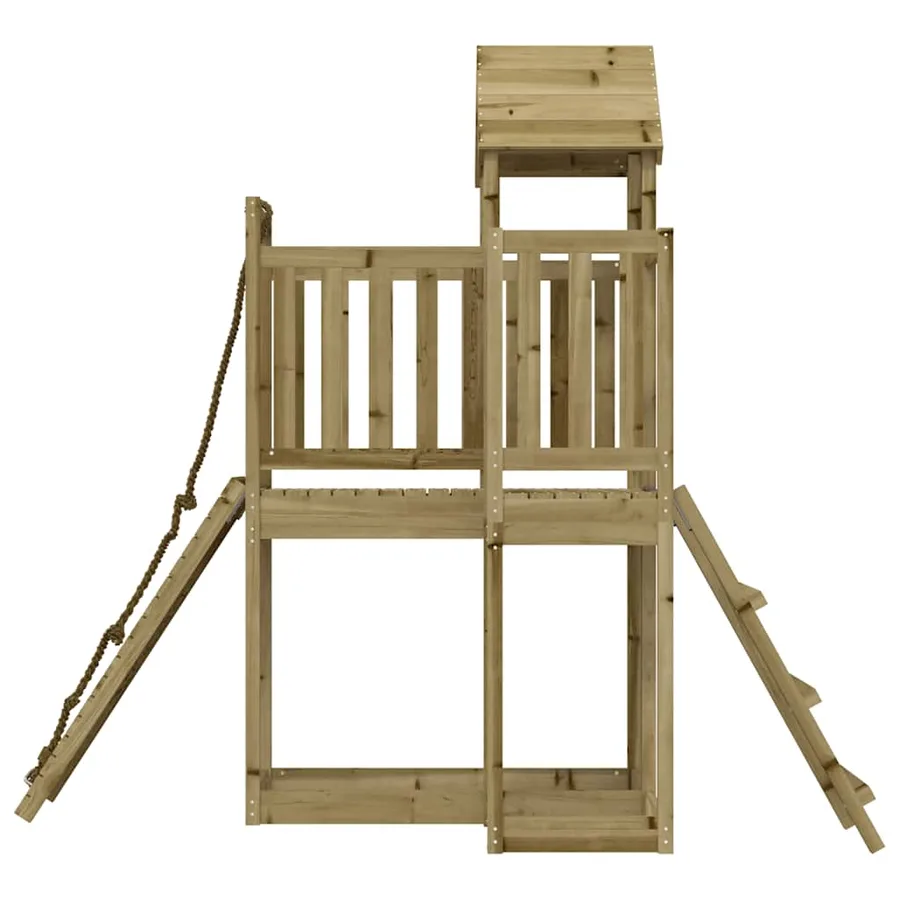Maisonnette de jeu avec mur d'escalade bois de pin imprégné - 6