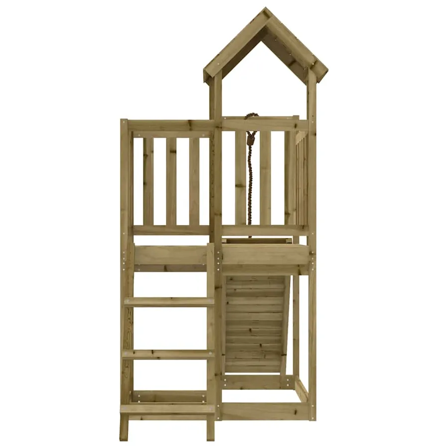 Maisonnette de jeu avec mur d'escalade bois de pin imprégné - 7