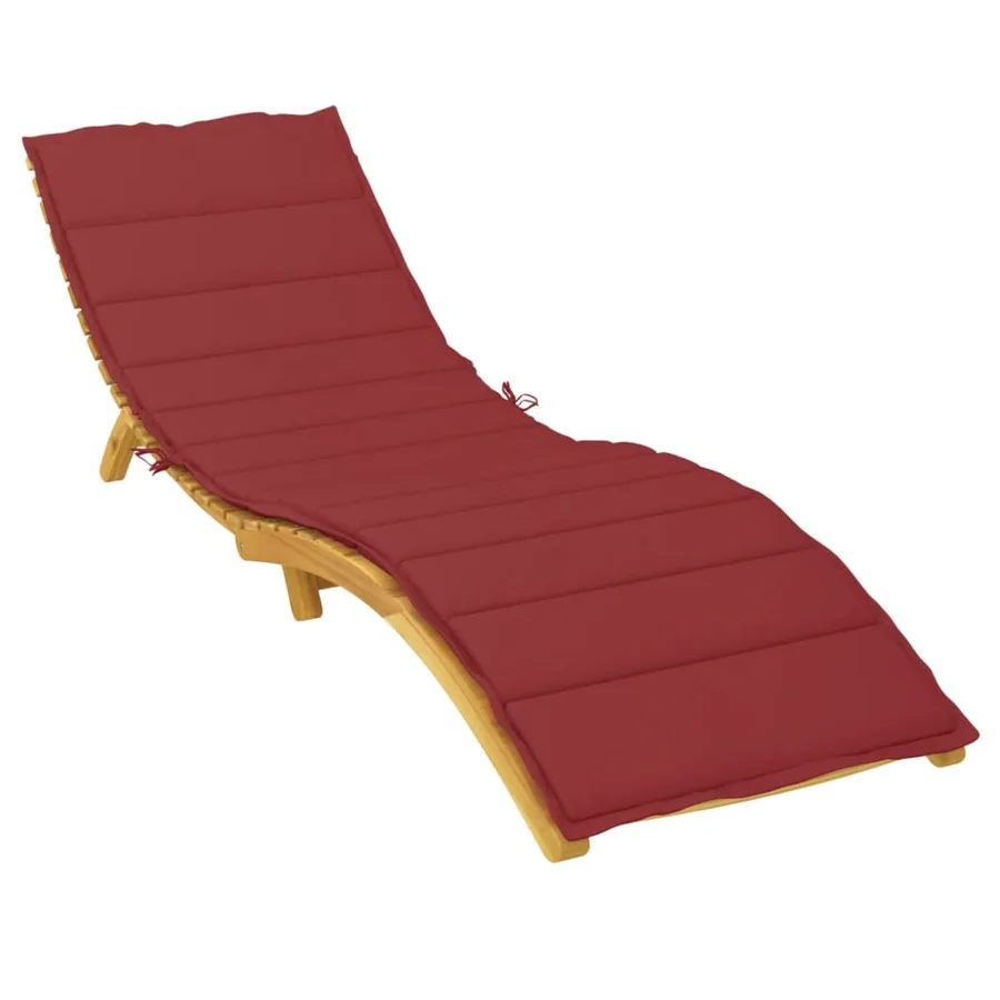 Coussin de chaise longue rouge bordeaux 200x50x3cm tissu oxford - 3