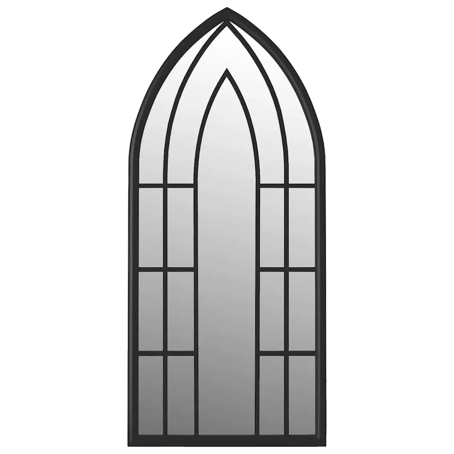 Miroir de jardin Noir 100x45 cm Fer pour utilisation extérieure - 2