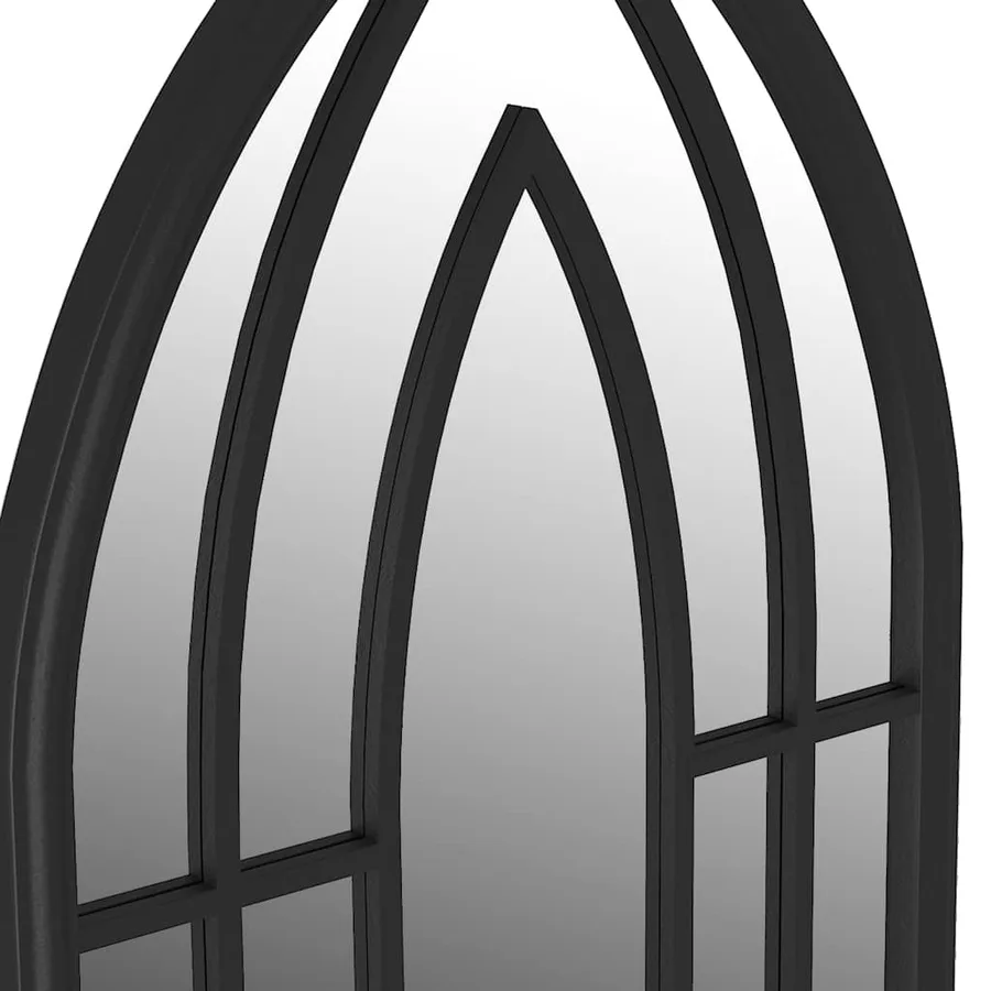 Miroir de jardin Noir 100x45 cm Fer pour utilisation extérieure - 5