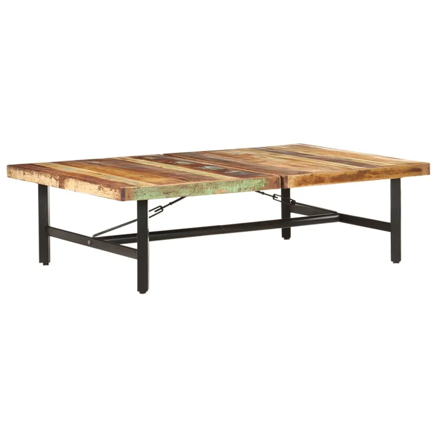 Table basse 142x90x42 cm Bois de récupération massif - 9