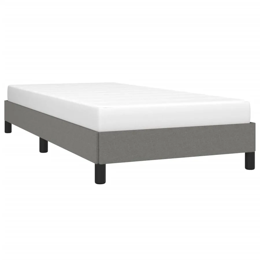 Cadre de lit sans matelas gris foncé 90x200 cm tissu - 3