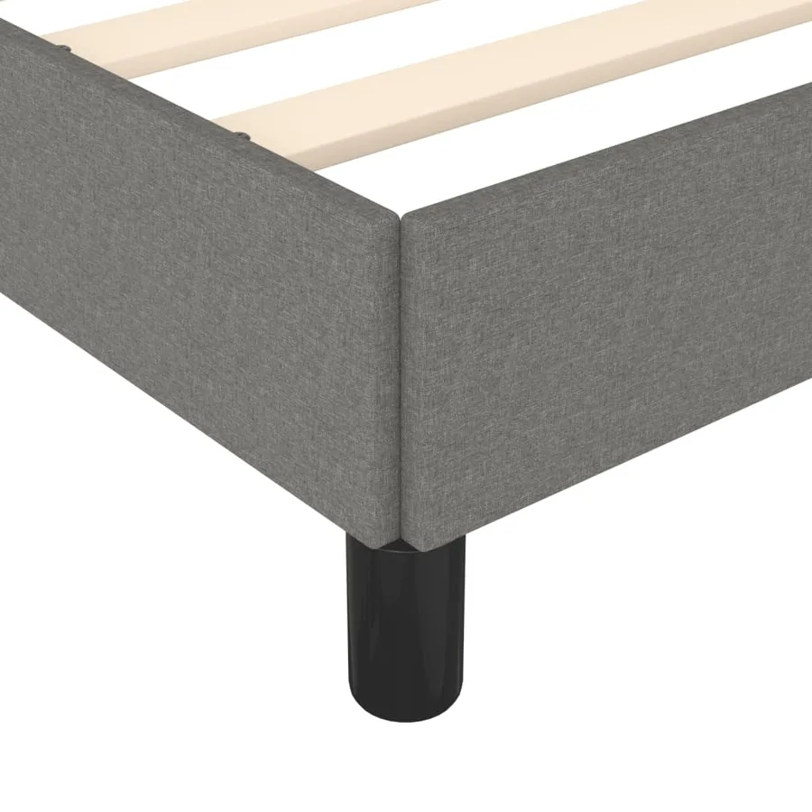 Cadre de lit sans matelas gris foncé 90x200 cm tissu - 7