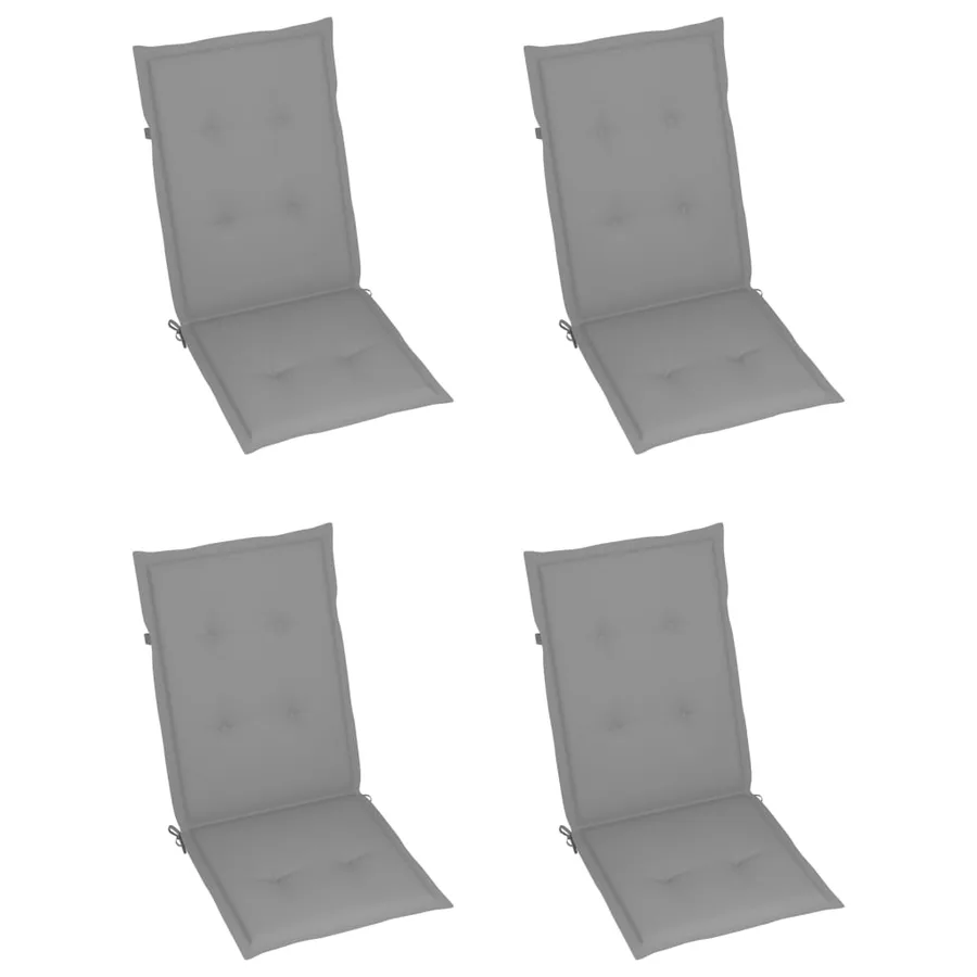 Chaises pliables de jardin lot de 3 avec coussins Bois d'acacia - 6
