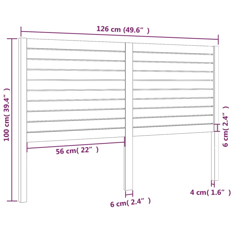 Tête de lit Blanc 126x4x100 cm Bois massif de pin - 6