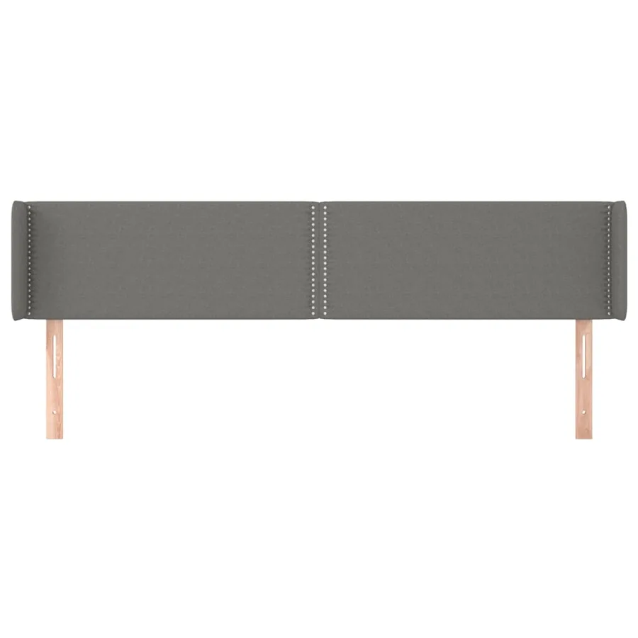 Tête de lit avec oreilles Gris foncé 183x16x78/88 cm Tissu - 3