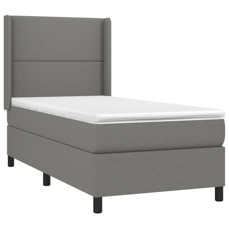 Sommier à lattes de lit matelas LED Gris foncé 90x190cm Tissu - 4