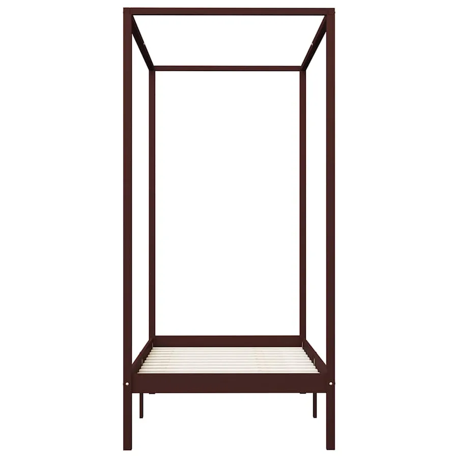 Cadre de lit à baldaquin sans matelas bois massif 100x200 cm - 3