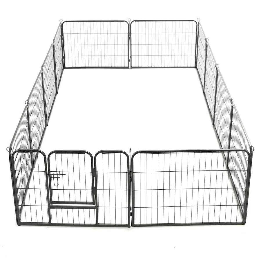 Parc pour chiens 12 panneaux Acier 80 x 60 cm Noir - 4