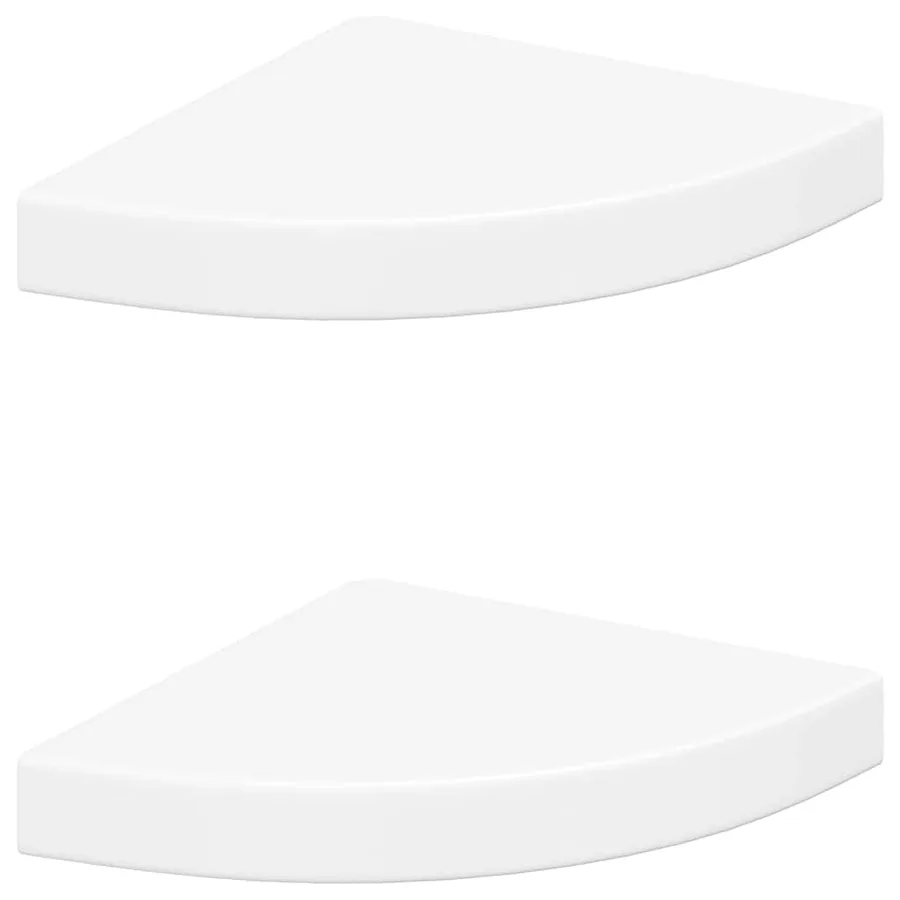 Étagères d'angle flottantes 2 pcs blanc 25x25x3,8 cm MDF - 2