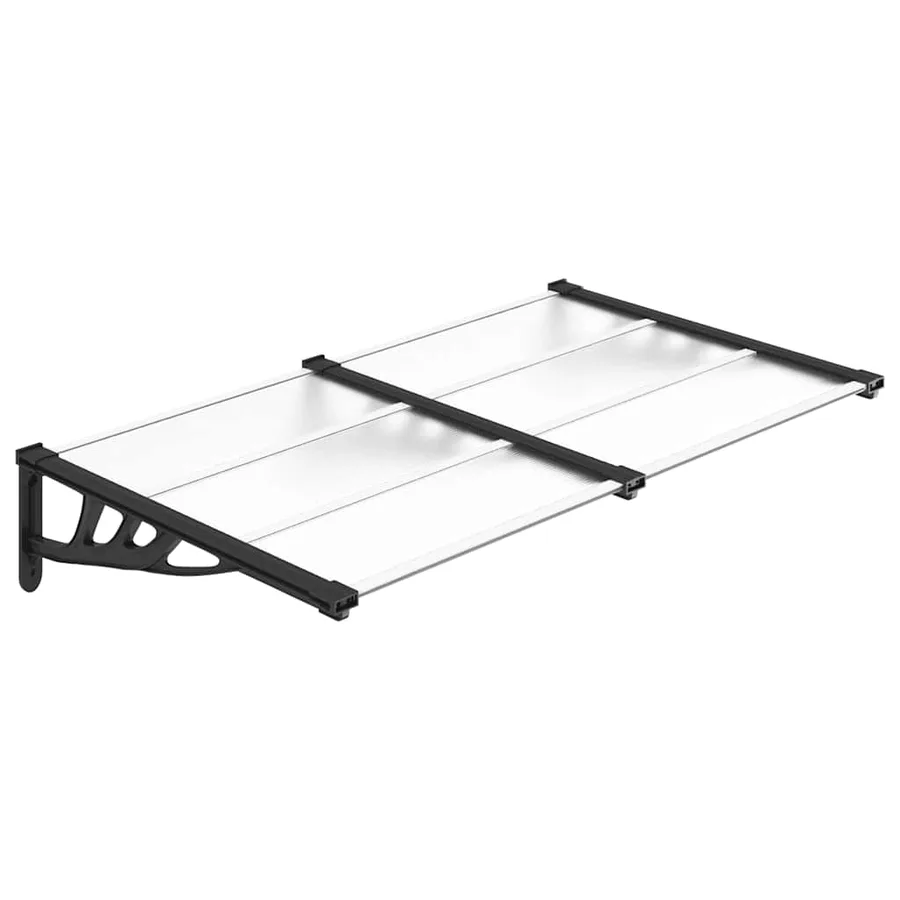 Auvent de porte Noir et transparent 152,5x90 cm Polycarbonate - 2