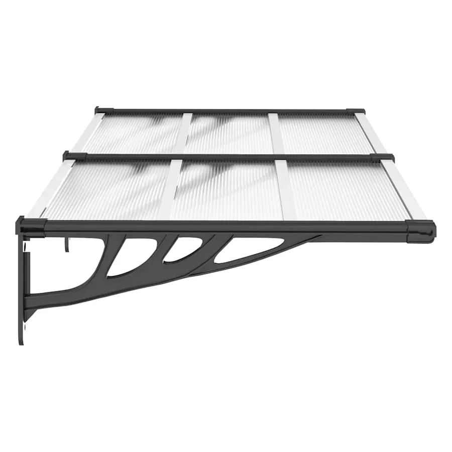 Auvent de porte Noir et transparent 152,5x90 cm Polycarbonate - 4