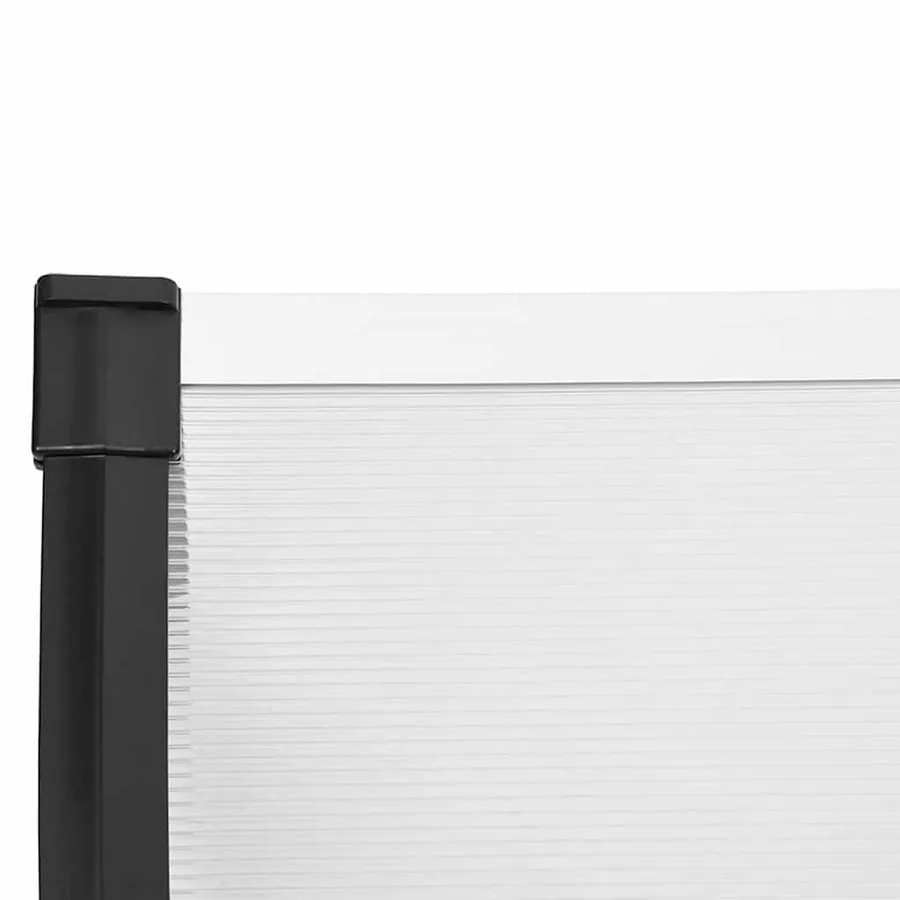 Auvent de porte Noir et transparent 152,5x90 cm Polycarbonate - 5