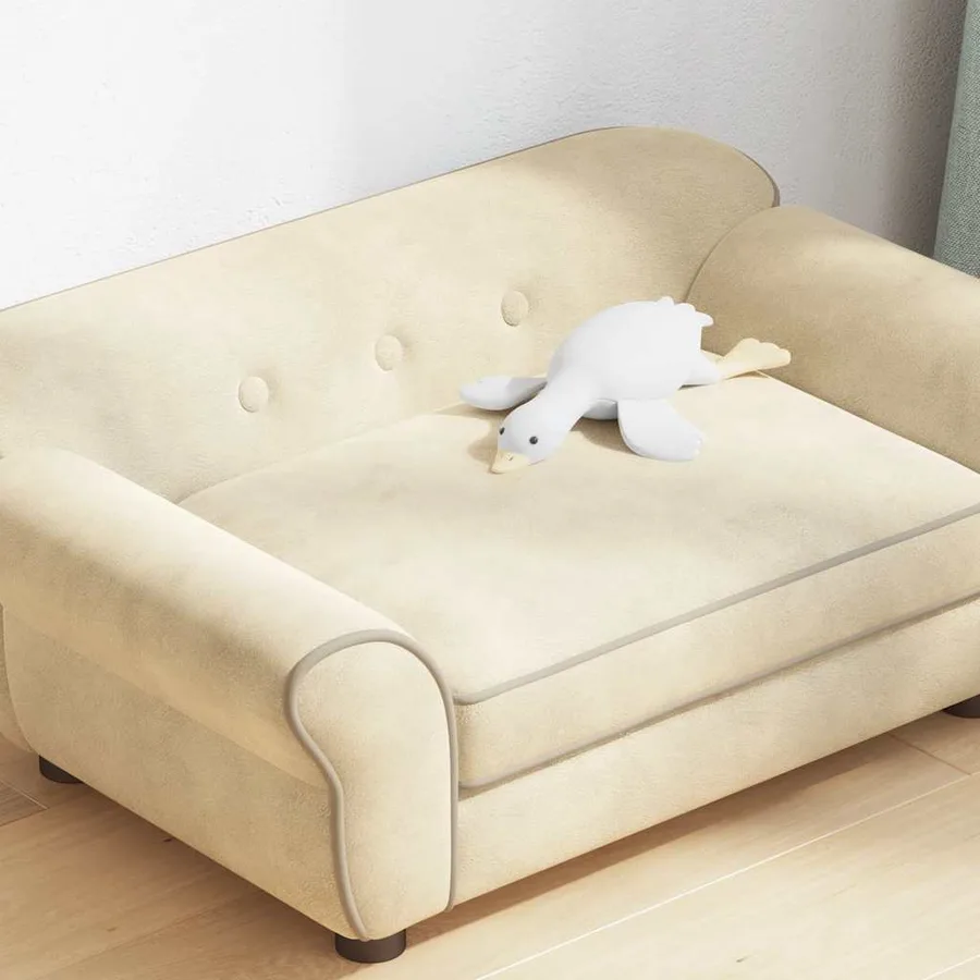 Canapé pour chien Crème 72x45x30 cm Peluche - 4