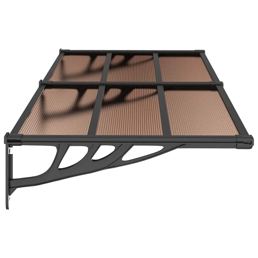 Auvent de porte Noir 199x90 cm Polycarbonate - 4