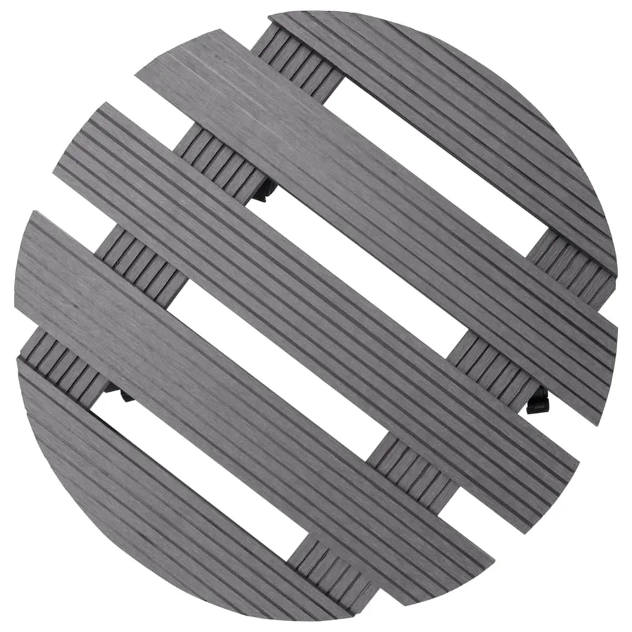 Chariots à plantes 2 pcs Gris Ø30x7,5 cm WPC - 3