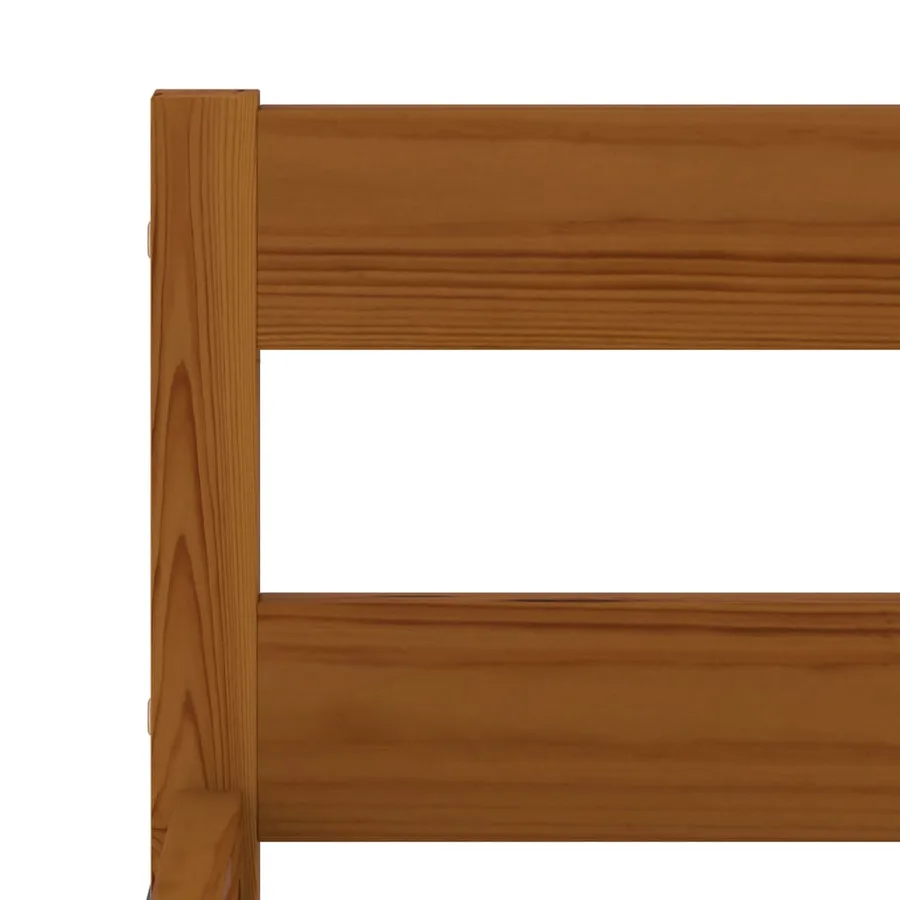 Cadre de lit sans matelas Marron miel Bois pin massif 90x200 cm - 5