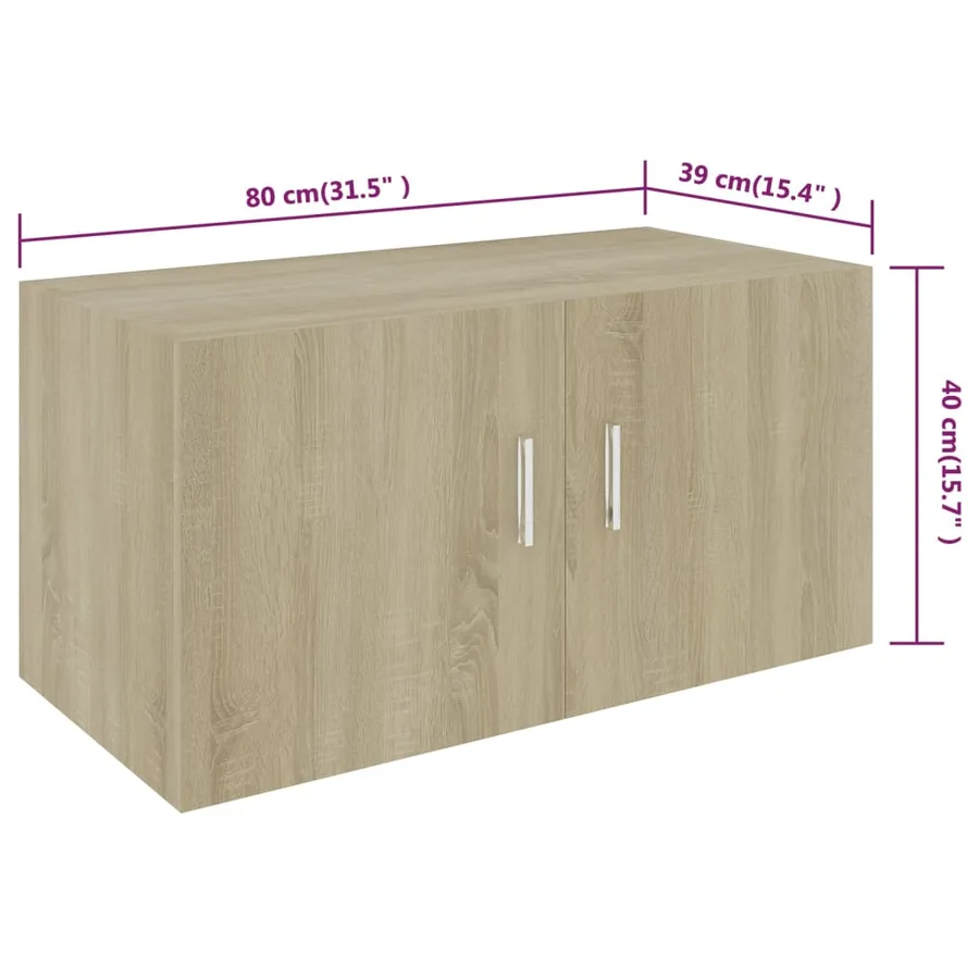 Armoire murale Chêne sonoma 80x39x40 cm Bois d'ingénierie - 8