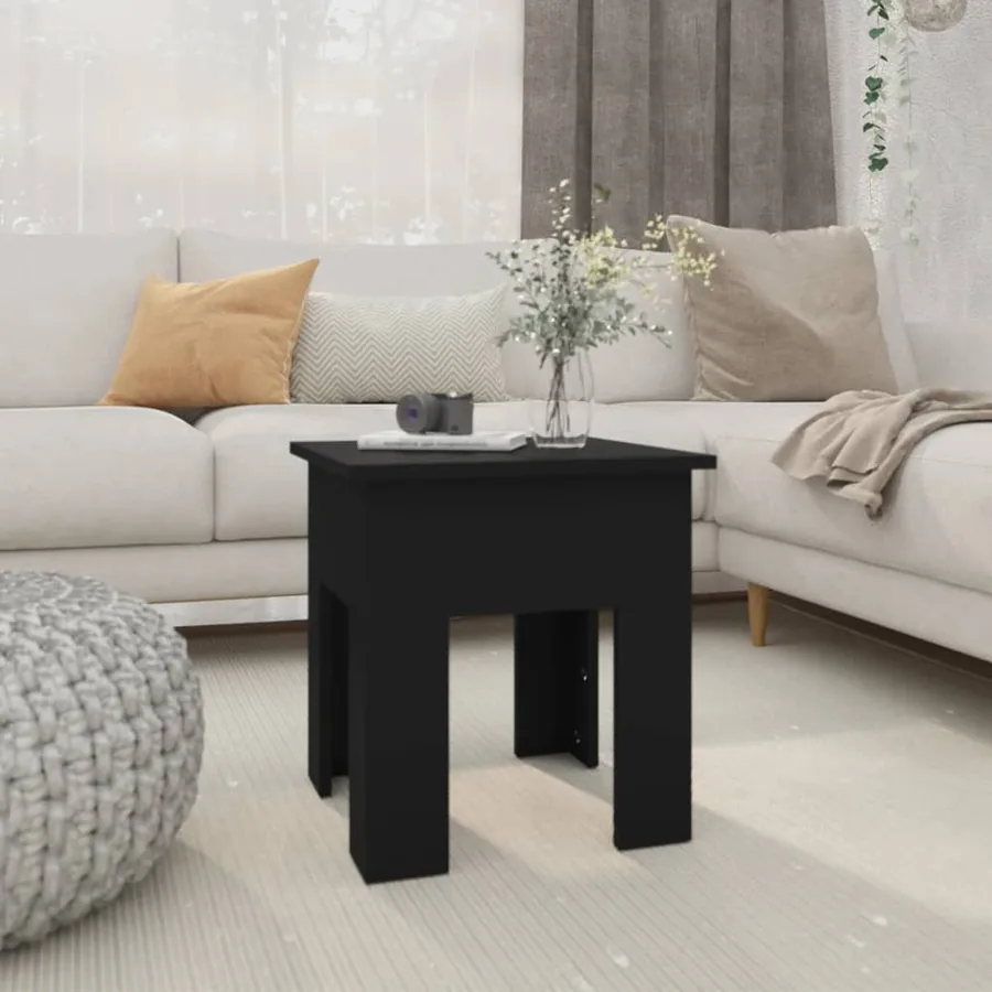 Table basse noir 40x40x42 cm bois d'ingénierie