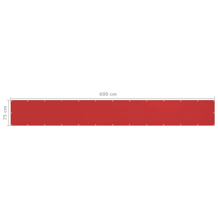 Écran de balcon Rouge 75x600 cm PEHD - 5