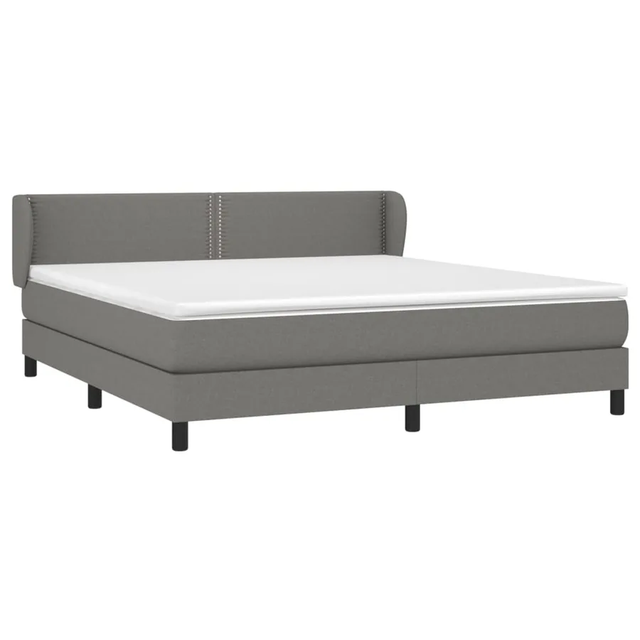 Sommier à lattes de lit avec matelas Gris foncé 180x200cm Tissu - 3