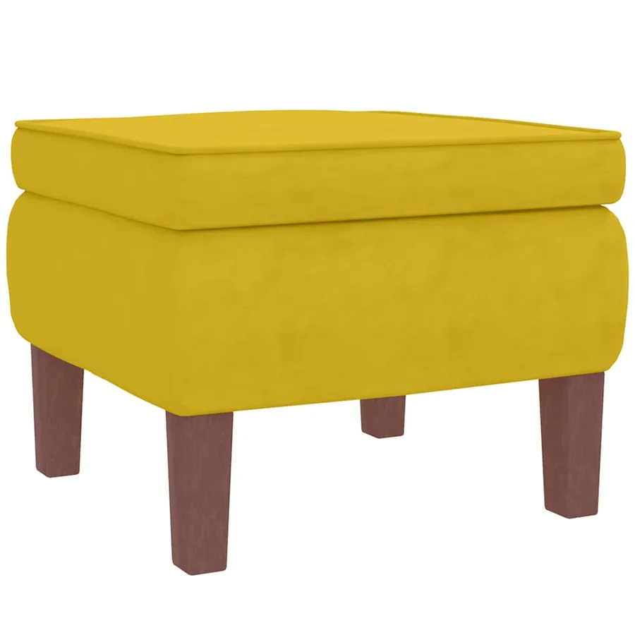 Fauteuil à bascule à oreilles en velours jaune bois massif - 9