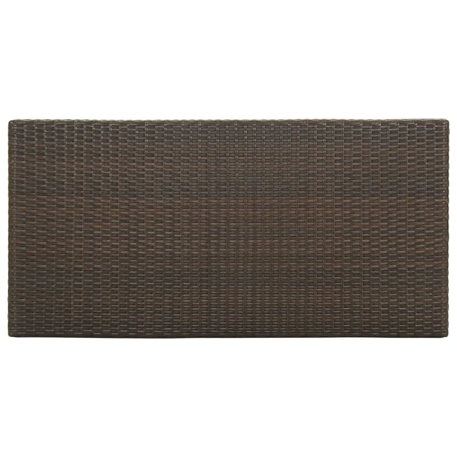 Table de bar avec rangement Marron 120x60x110 cm Résine tressée - 5