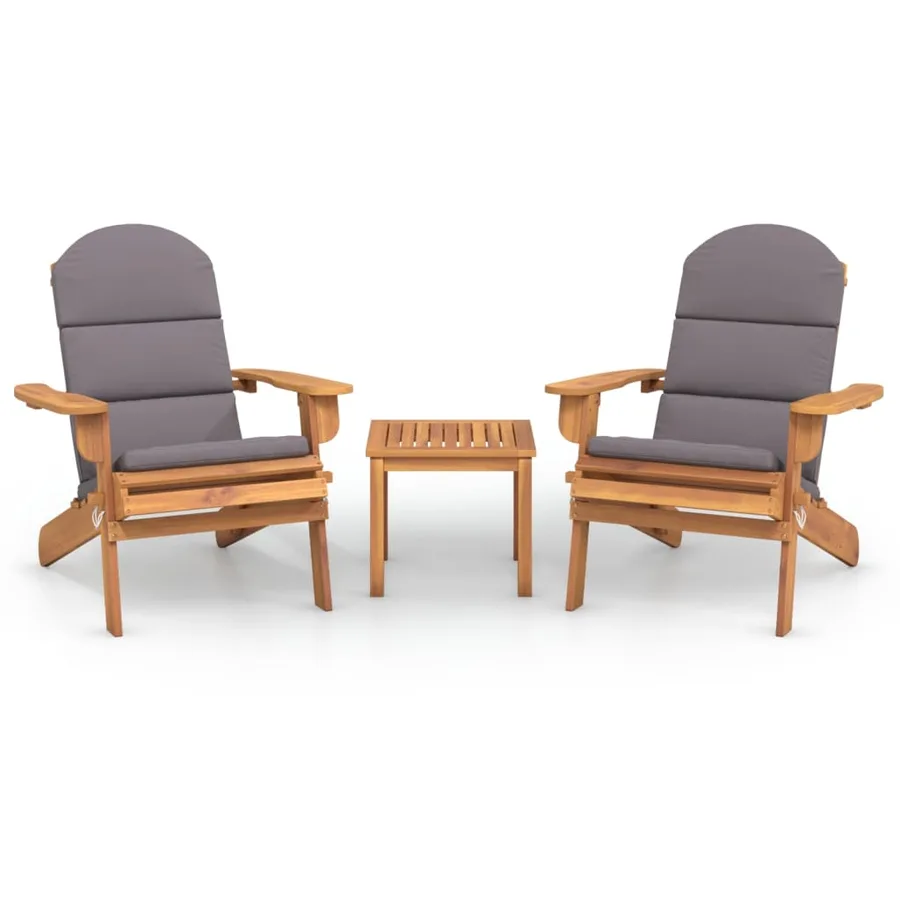 Ensemble de salon de jardin Adirondack 3 pcs bois acacia solide - 2