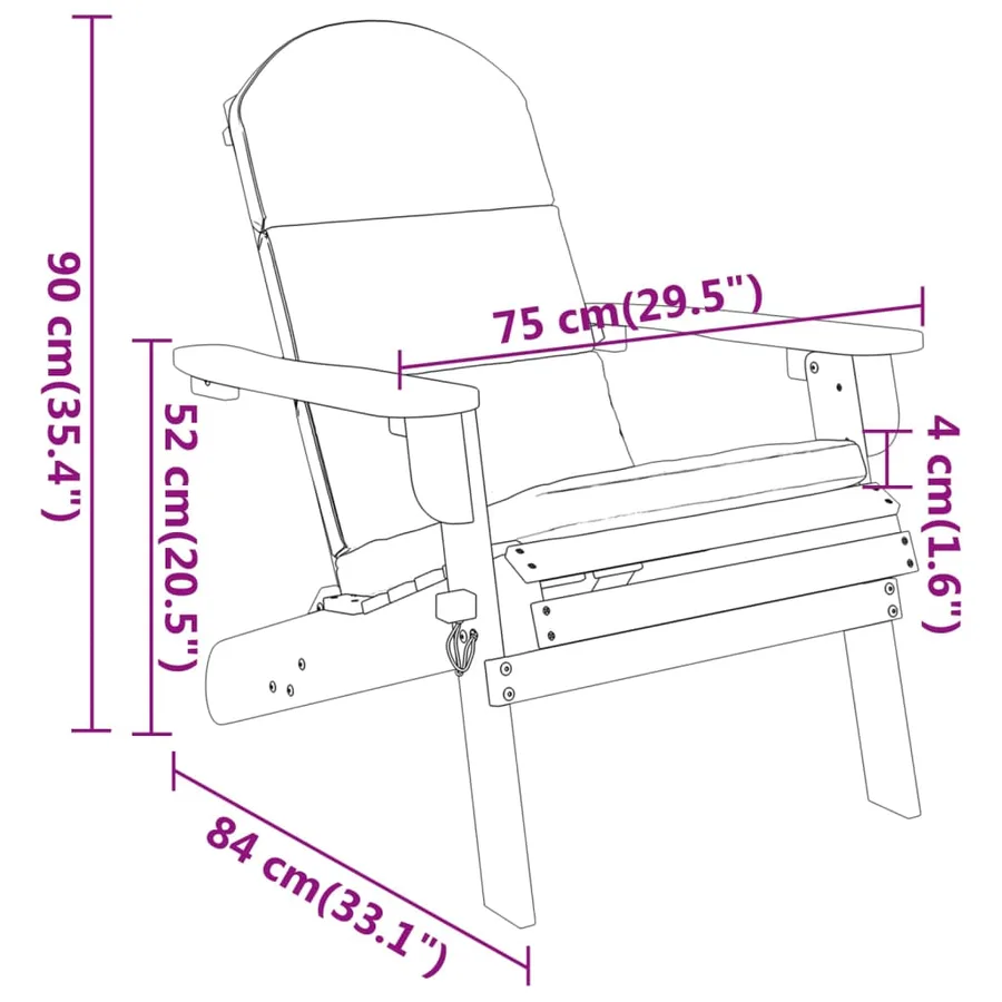 Ensemble de salon de jardin Adirondack 3 pcs bois acacia solide - 7