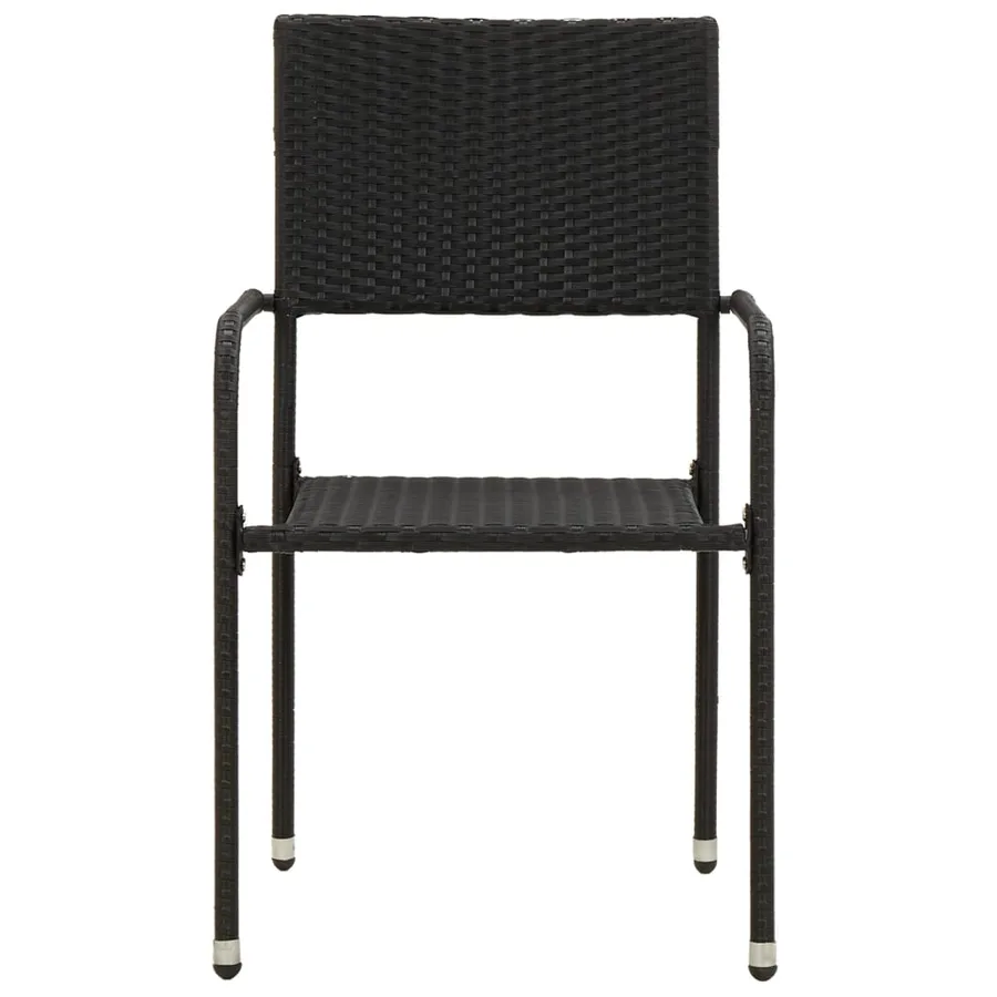 Mobilier à dîner d'extérieur 5 pcs Résine tressée Noir - 5