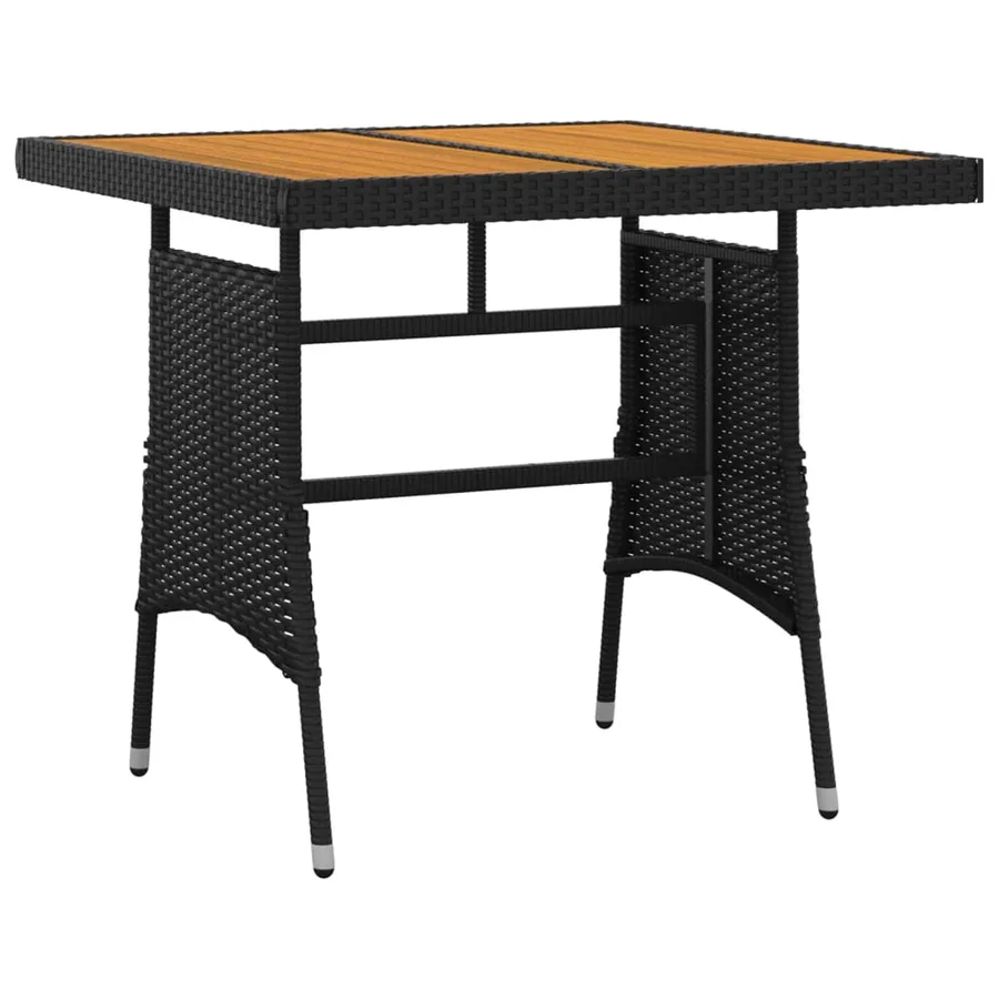 Ensemble à manger d'extérieur 5 pcs Résine tressée Noir - 6