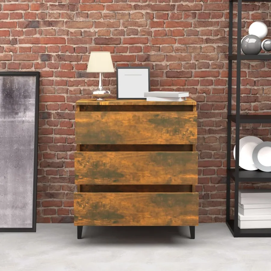 Buffet Chêne fumé 60x35x69 cm Bois d'ingénierie - 3