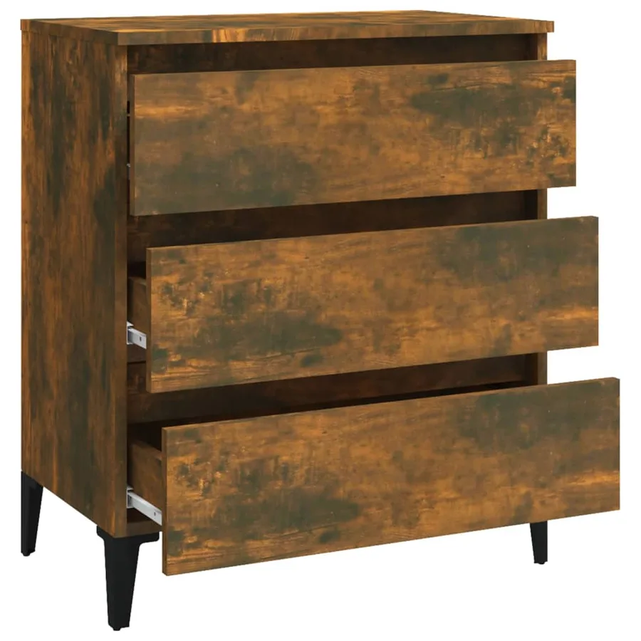 Buffet Chêne fumé 60x35x69 cm Bois d'ingénierie - 6