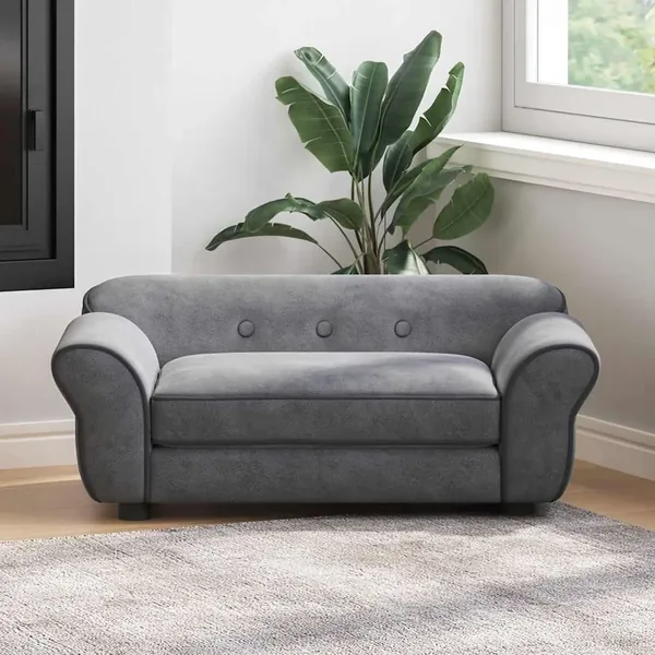 Canapé pour chien Gris foncé 72x45x30 cm Peluche