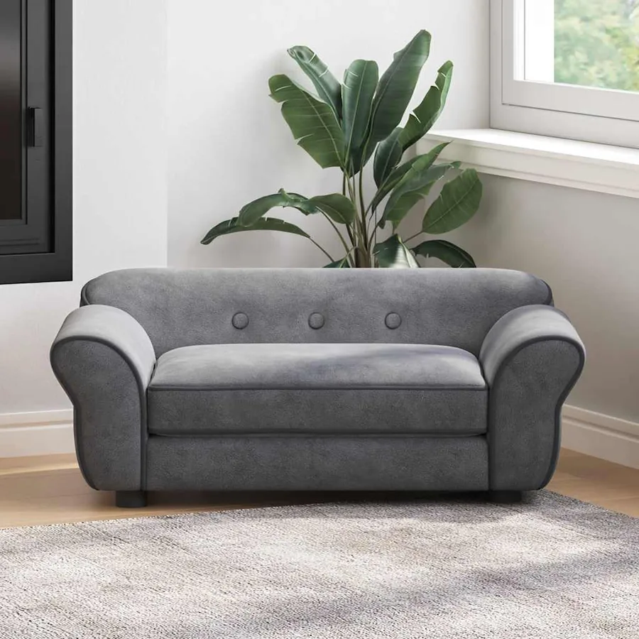 Canapé pour chien Gris foncé 72x45x30 cm Peluche
