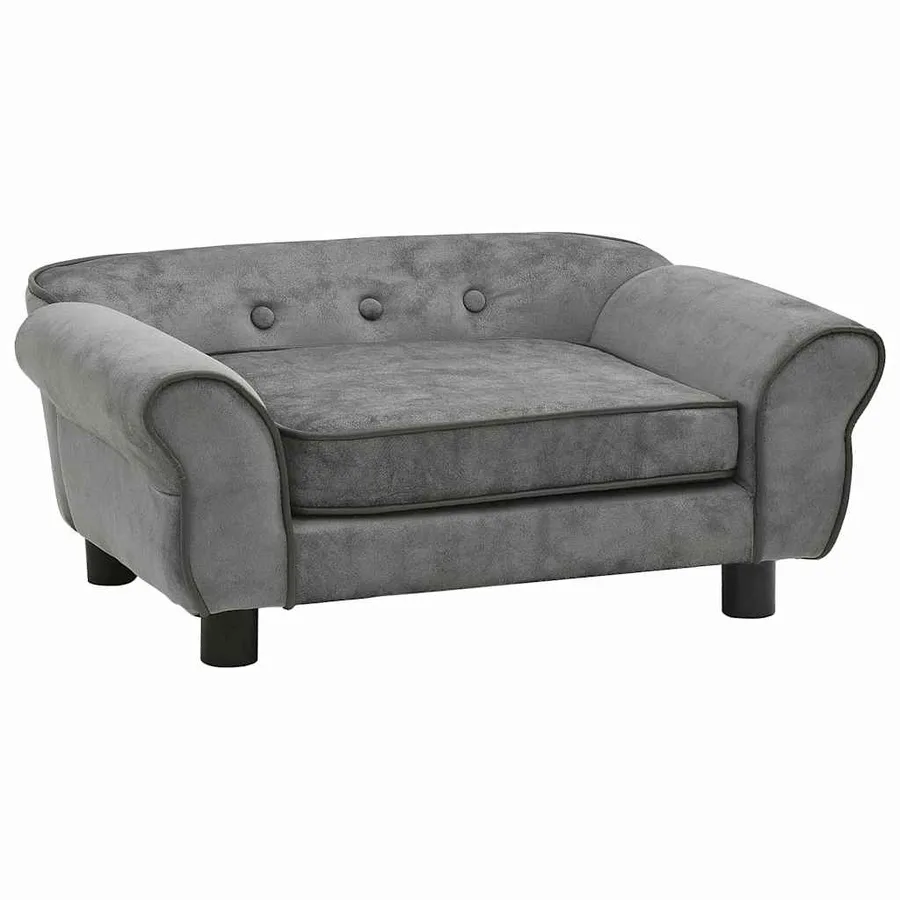 Canapé pour chien Gris foncé 72x45x30 cm Peluche - 2