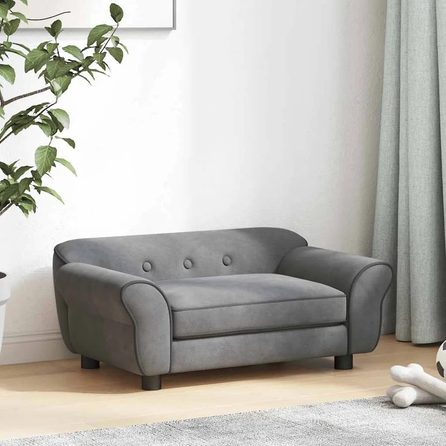 Canapé pour chien Gris foncé 72x45x30 cm Peluche - 3