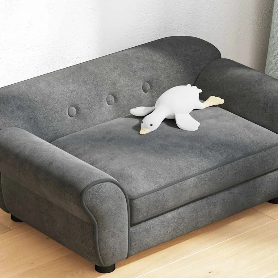 Canapé pour chien Gris foncé 72x45x30 cm Peluche - 4
