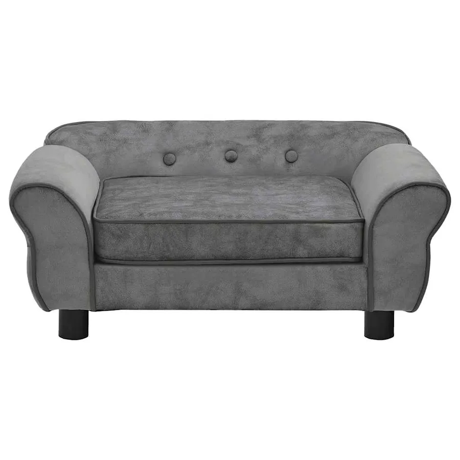 Canapé pour chien Gris foncé 72x45x30 cm Peluche - 5