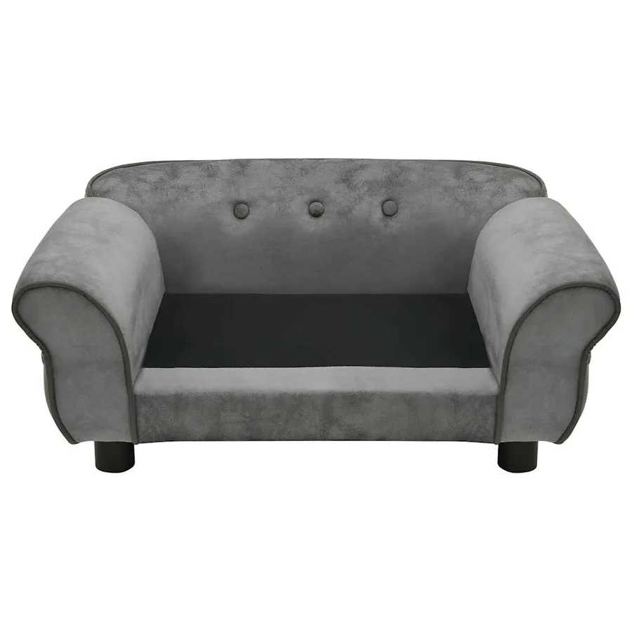 Canapé pour chien Gris foncé 72x45x30 cm Peluche - 6