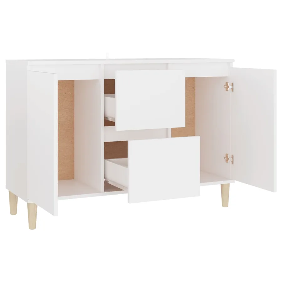 Buffet blanc 101x35x70 cm bois d'ingénierie - 4